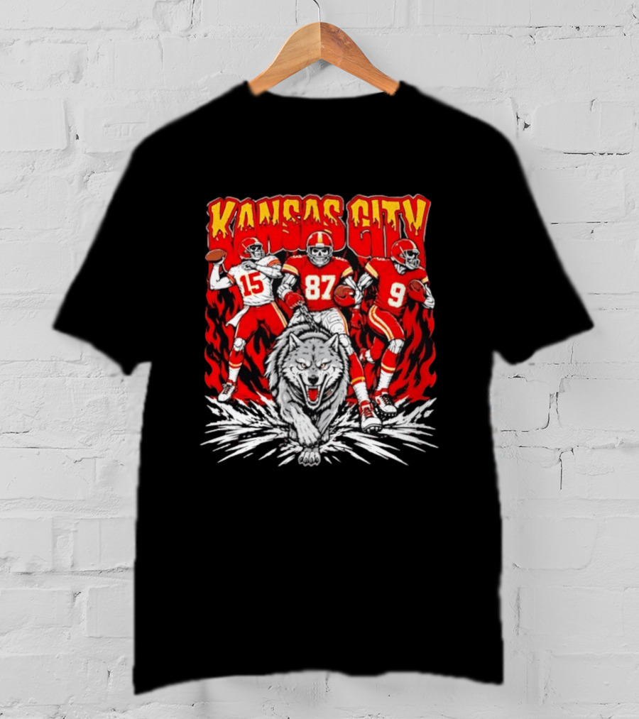 Kansas City Chiefs 15 87 9 Players With Wolf T-Shirt