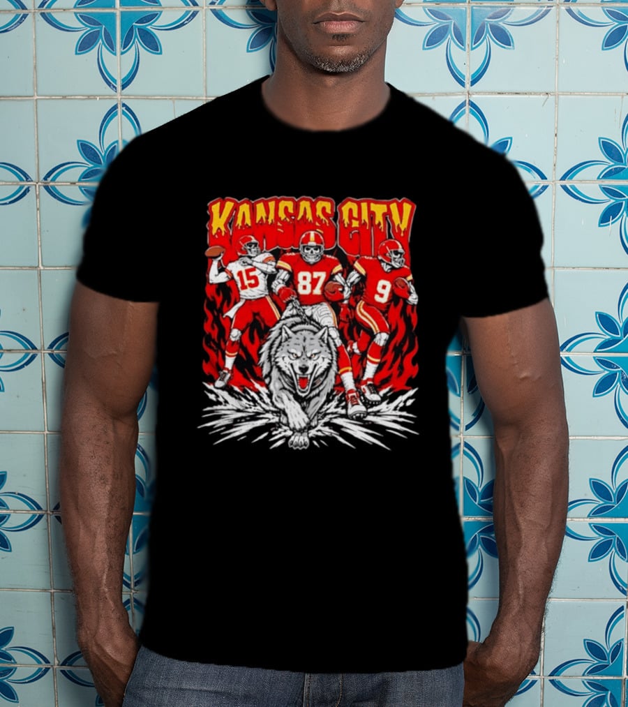 Kansas City Chiefs 15 87 9 Players With Wolf T-Shirt