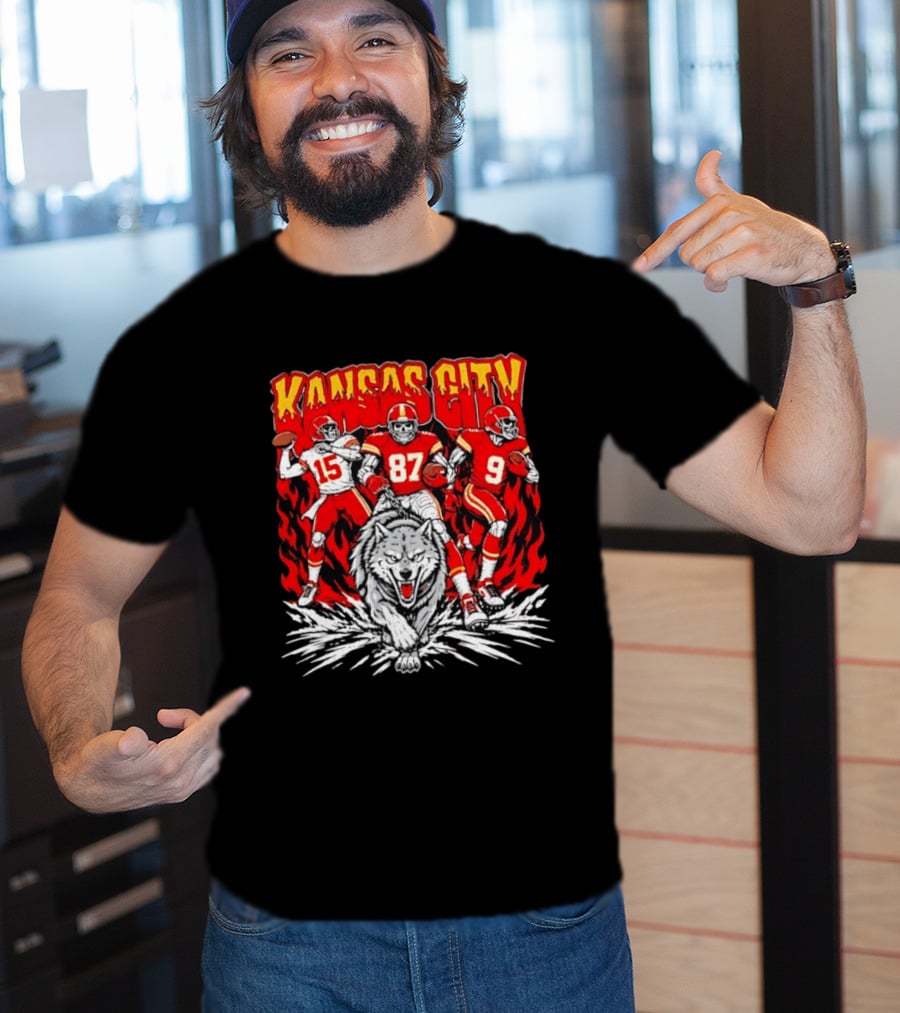 Kansas City Chiefs 15 87 9 Players With Wolf T-Shirt