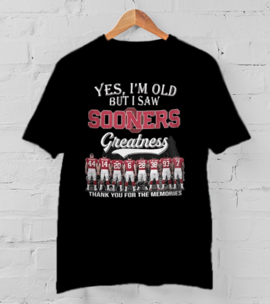 Yes I'm Old But I Saw Sooners Greatness Thank You For The Memories Players Back View T-Shirt