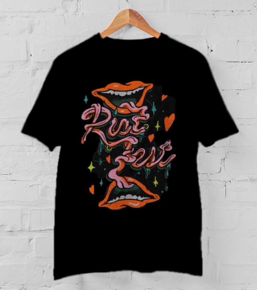 Riot 2026 Tongue Tied Lineup Graphic With Mouths And Hearts T-Shirt