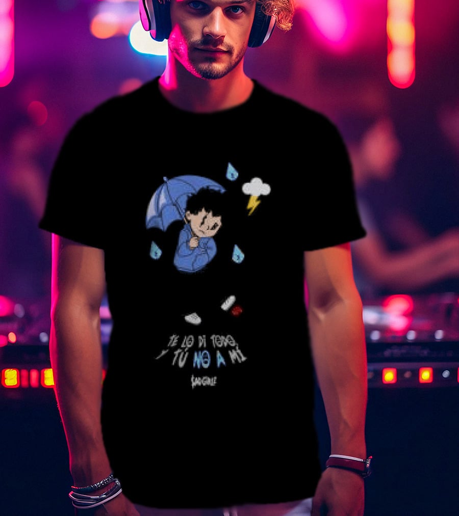 Sad Girlz Store Sadgirlz Give You Everything Blue Umbrella Raindrops T-Shirt