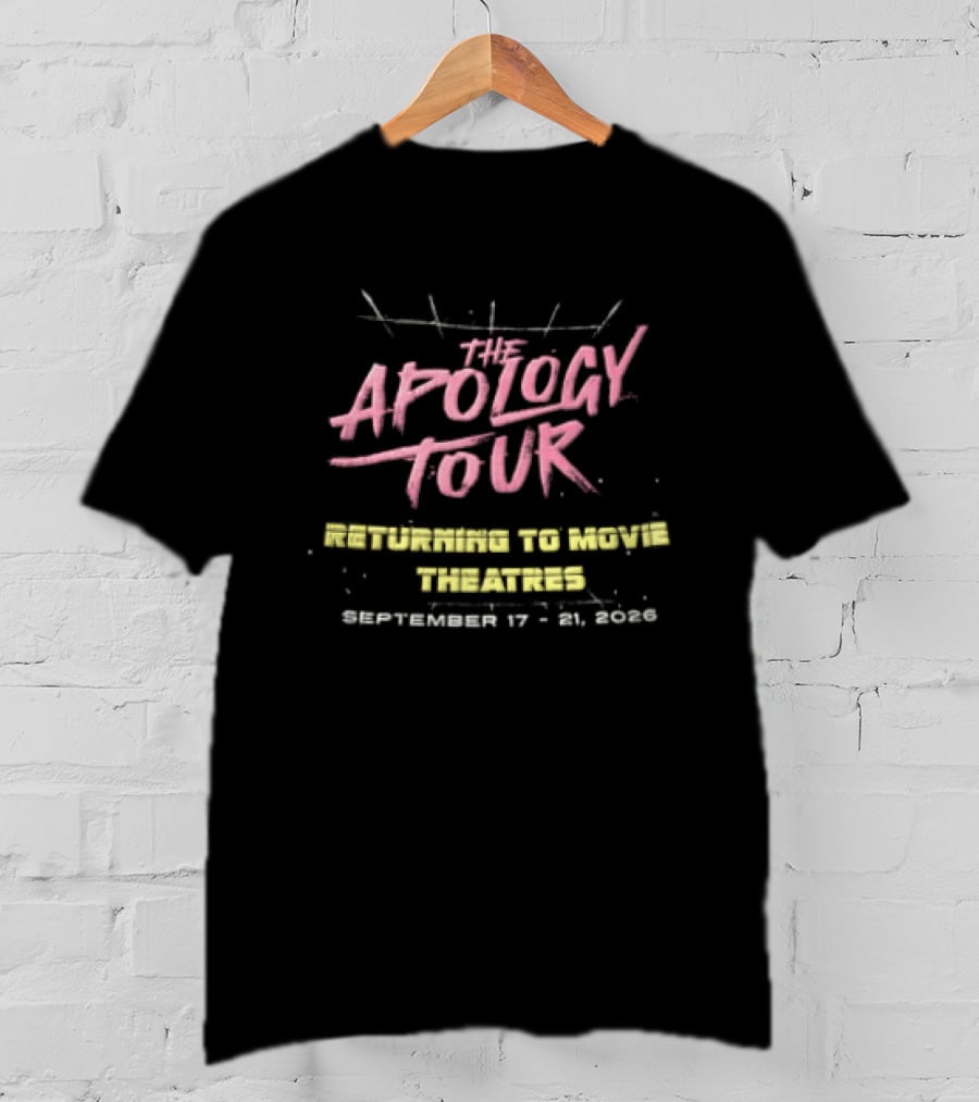 The Apology Tour Returning To Movie Theatres September 17 21 2026 Pink Synthwave Grid T-Shirt