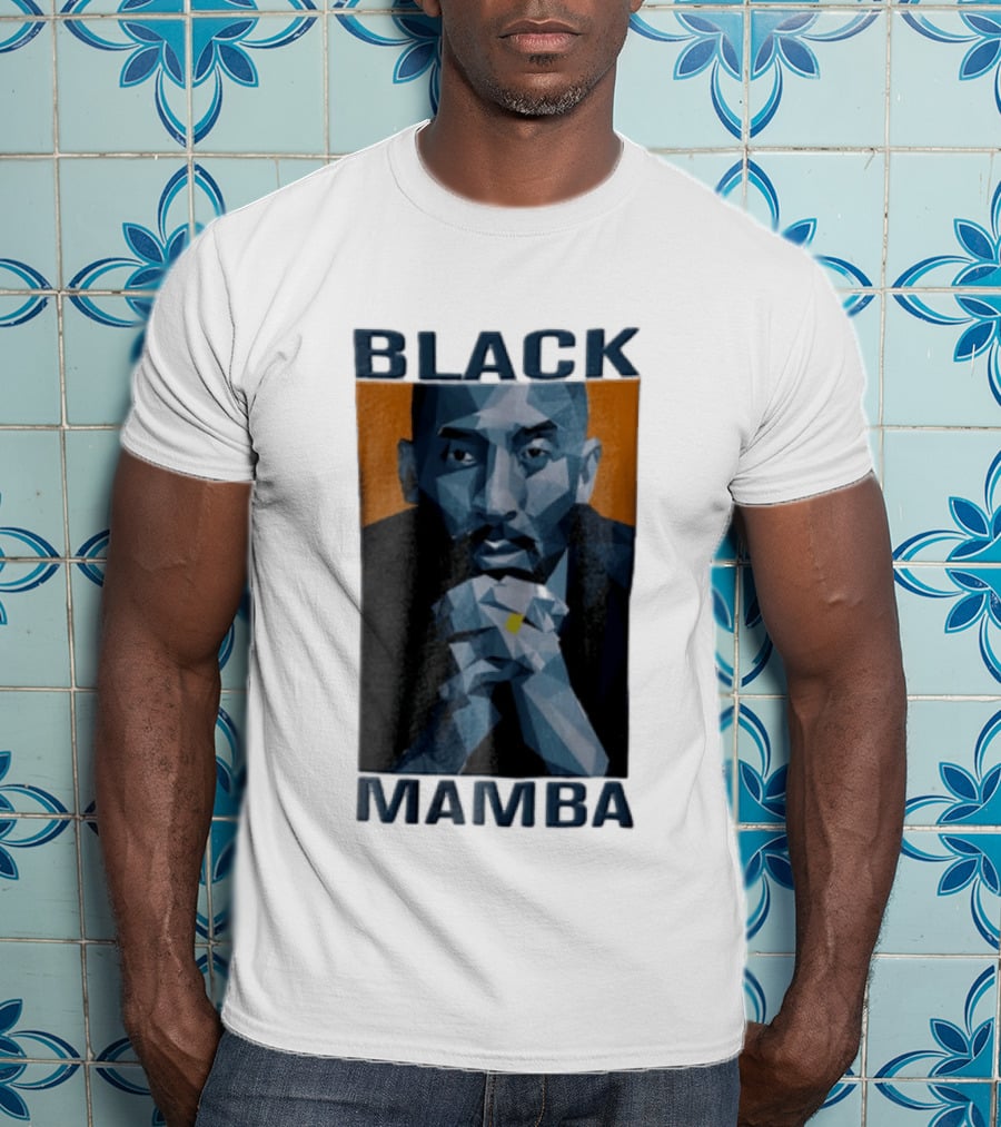 Black Mamba Low Poly Geometric Hands Clasped Orange T-Shirt