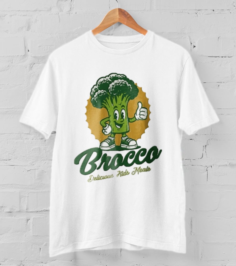 Brocco Delicious Kids Meals Cartoon Broccoli Thumbs Up T-Shirt