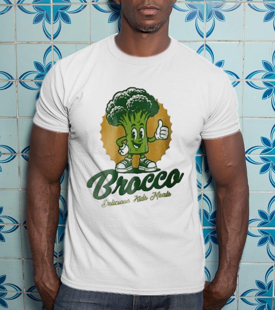 Brocco Delicious Kids Meals Cartoon Broccoli Thumbs Up T-Shirt