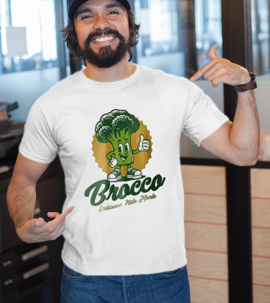 Brocco Delicious Kids Meals Cartoon Broccoli Thumbs Up T-Shirt