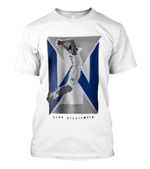 Duke Blue Devils NCAA Zion Williamson Basketball Player Dunking Geometric Number 1 T-Shirt