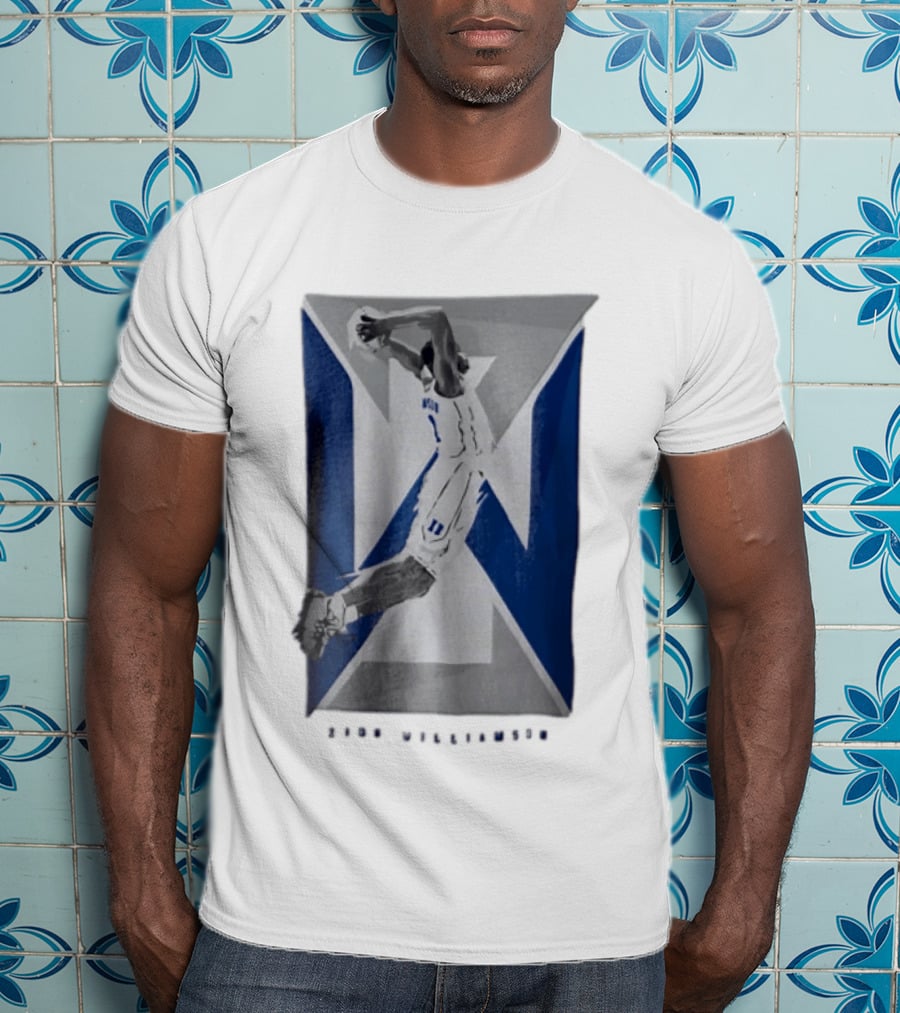 Duke Blue Devils NCAA Zion Williamson Basketball Player Dunking Geometric Number 1 T-Shirt