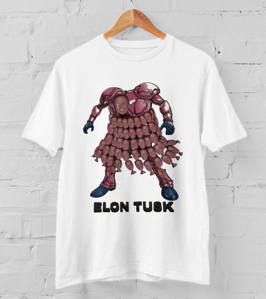 Elon Tusk Bootleg Collage Meme Unique Robot Face Fusion T-Shirt