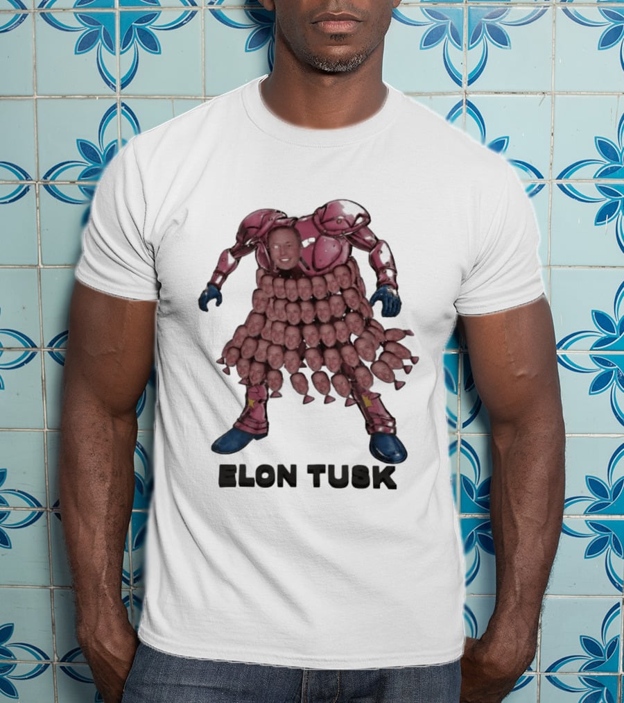 Elon Tusk Bootleg Collage Meme Unique Robot Face Fusion T-Shirt
