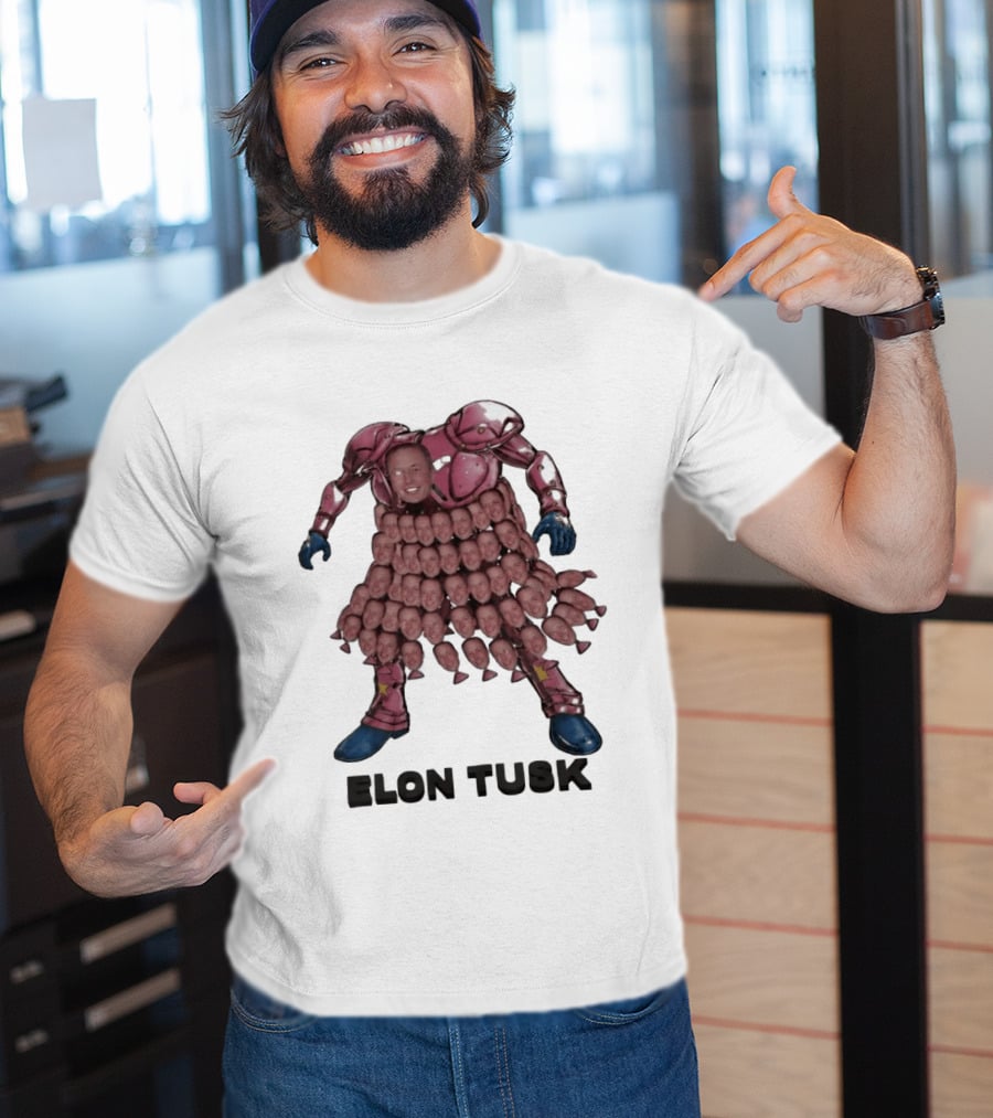 Elon Tusk Bootleg Collage Meme Unique Robot Face Fusion T-Shirt