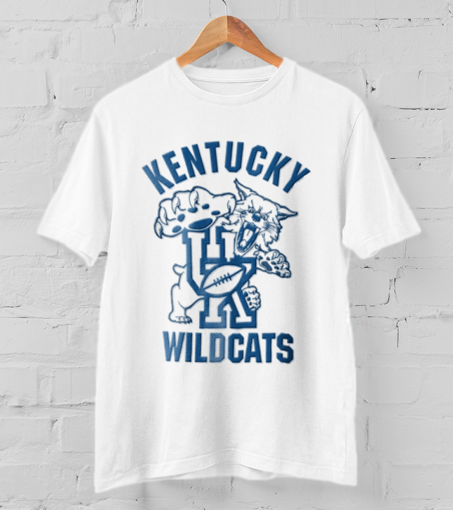 Kentucky Wildcats Roaring Big Paw Monogram UK Football T-Shirt