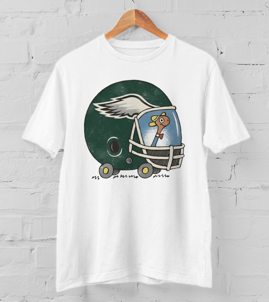 Philadelphia Eagles Worm Inside Football Helmet Sports Humor T-Shirt