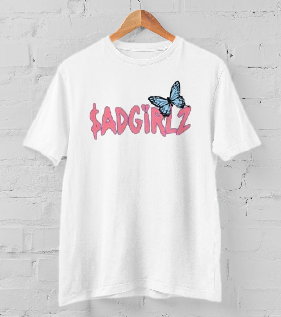 Sad Girlz Store Sadgirlz Spring Butterfly Pink T-Shirt