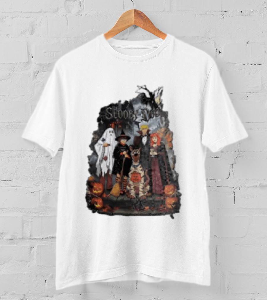 Scooby Doo Halloween Costume Party With Witch Ghost Vampire Pumpkin T-Shirt