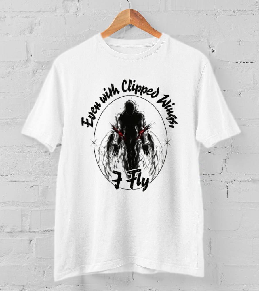 Even With Clipped Wings I Fly Dark Silhouette And Red Eyes T-Shirt