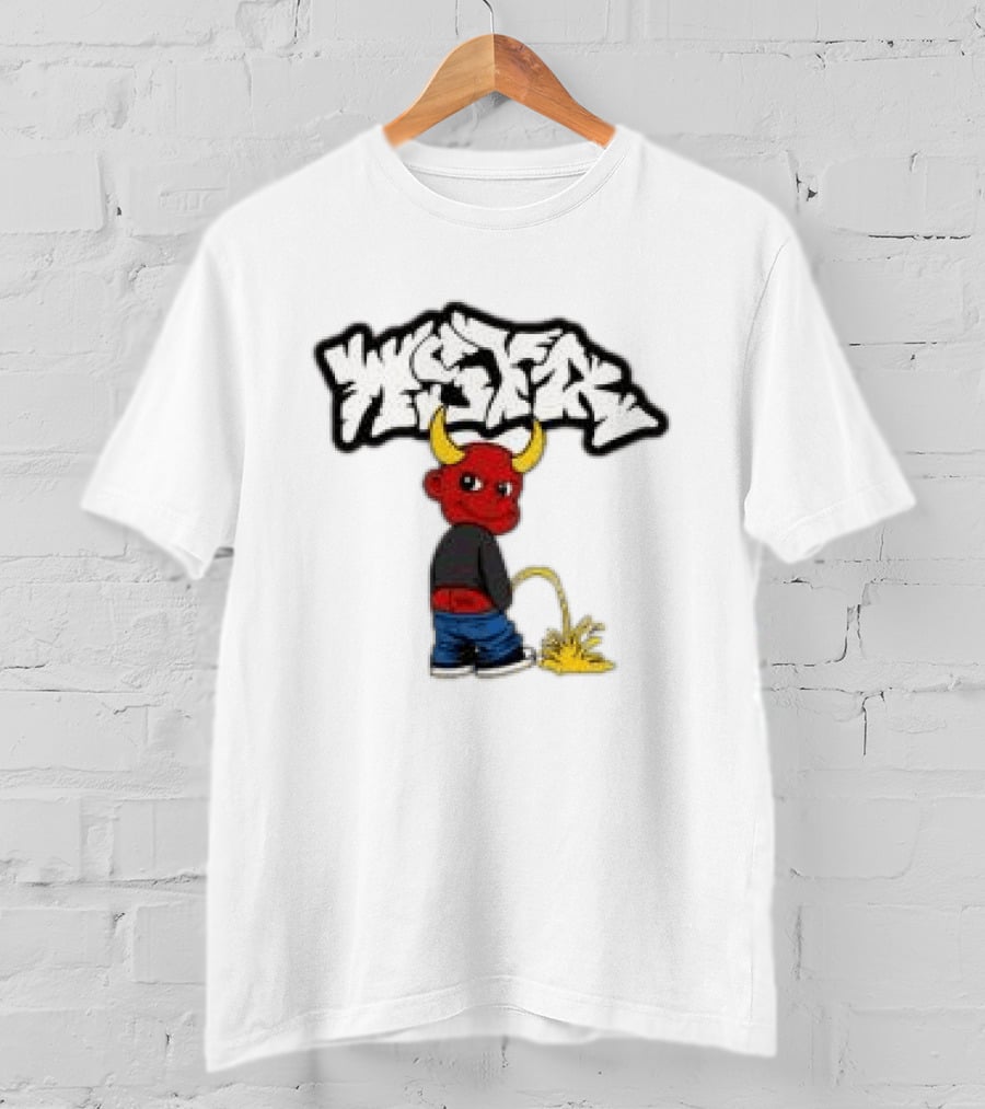 Wstr Store Wstr Devil Graffiti Red Devil Cartoon T-Shirt