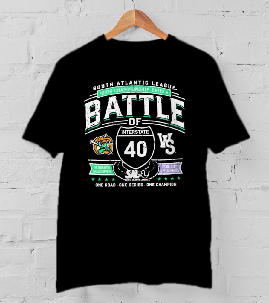 South Atlantic League 2026 Championship Battle Of Interstate 40 Greensboro Grasshoppers Vs Triad City Leaping Llamas One Road One Series One Champion T-Shirt