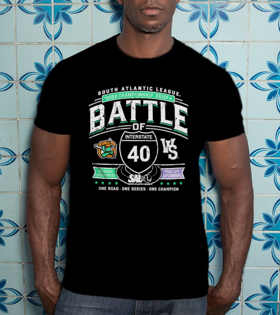 South Atlantic League 2026 Championship Battle Of Interstate 40 Greensboro Grasshoppers Vs Triad City Leaping Llamas One Road One Series One Champion T-Shirt
