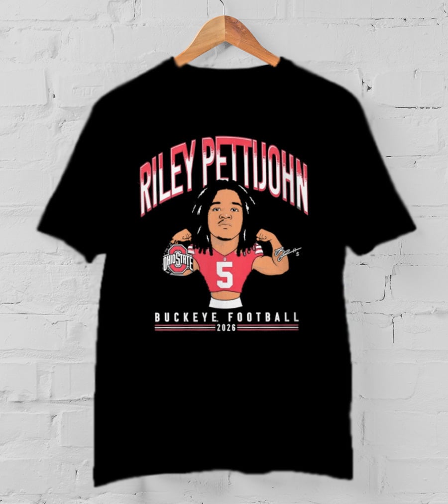Riley Pettijohn No 5 2026 Buckeye Football Ohio State Caricature T-Shirt
