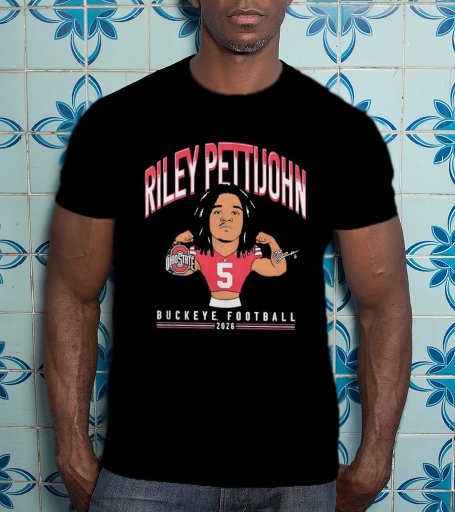Riley Pettijohn No 5 2026 Buckeye Football Ohio State Caricature T-Shirt