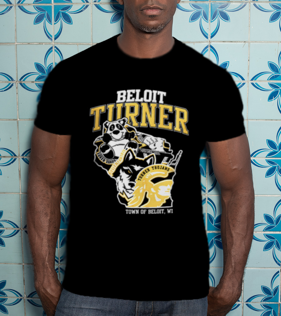 Beloit Turner Trojans Wisconsin Mascots Wolf Trojan Town Of Beloit WI T-Shirt