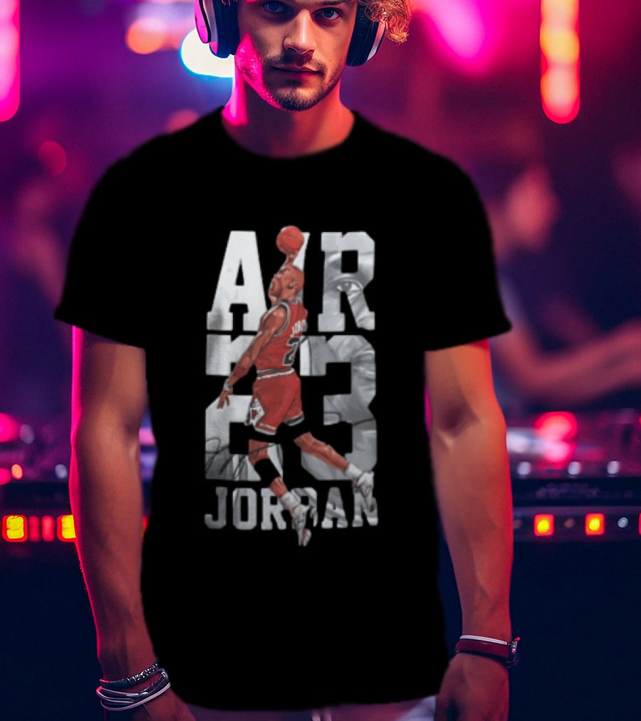 Chicago Bulls Air 23 Michael Jordan Dunking Basketball T-Shirt