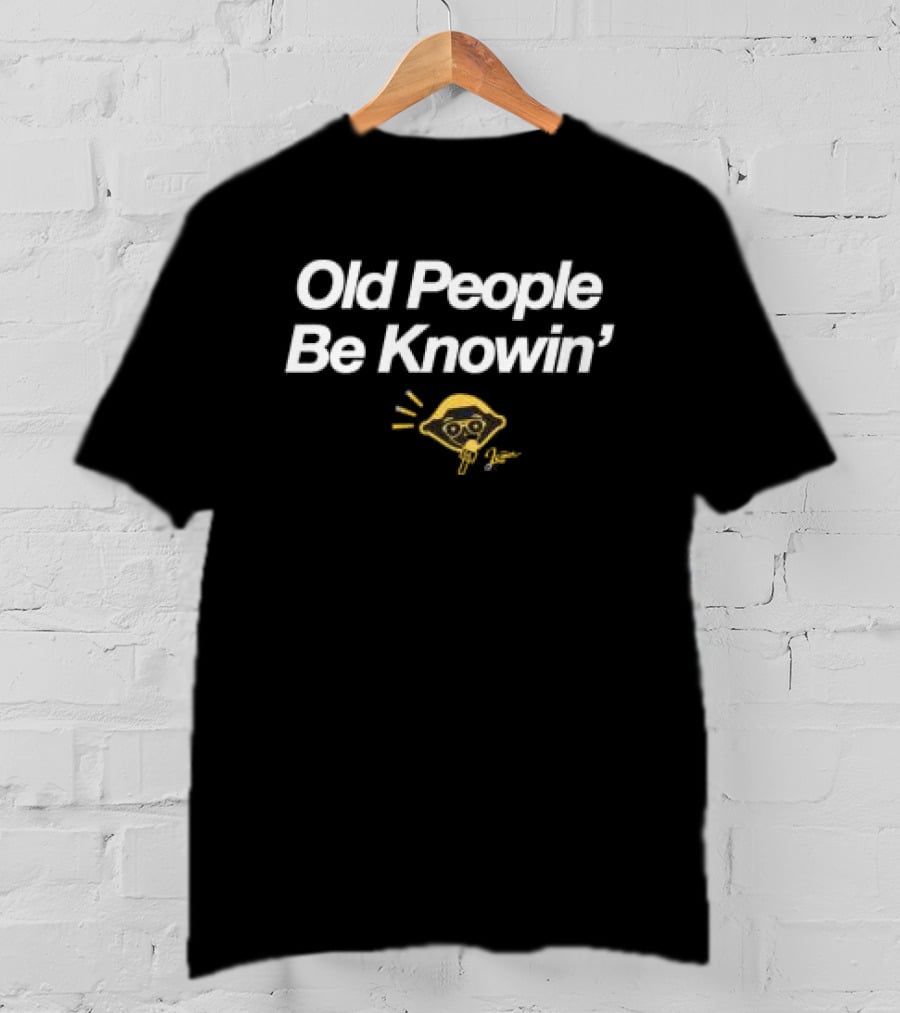 Old People Be Knowin' Retro Style Humor Black Yellow Eyeglasses T-Shirt