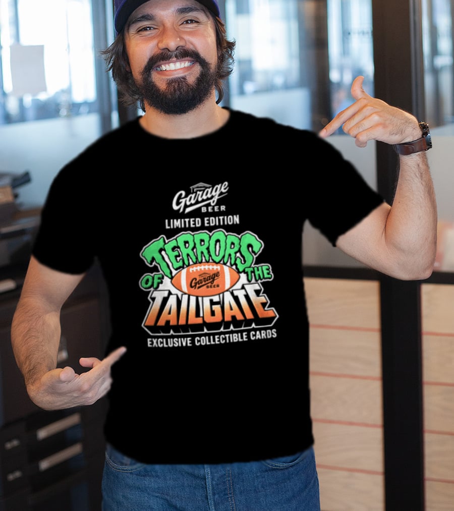 Garage Beer Limited Edition Terrors Of The Tailgate Exclusive Collectible Cards Football T-Shirt