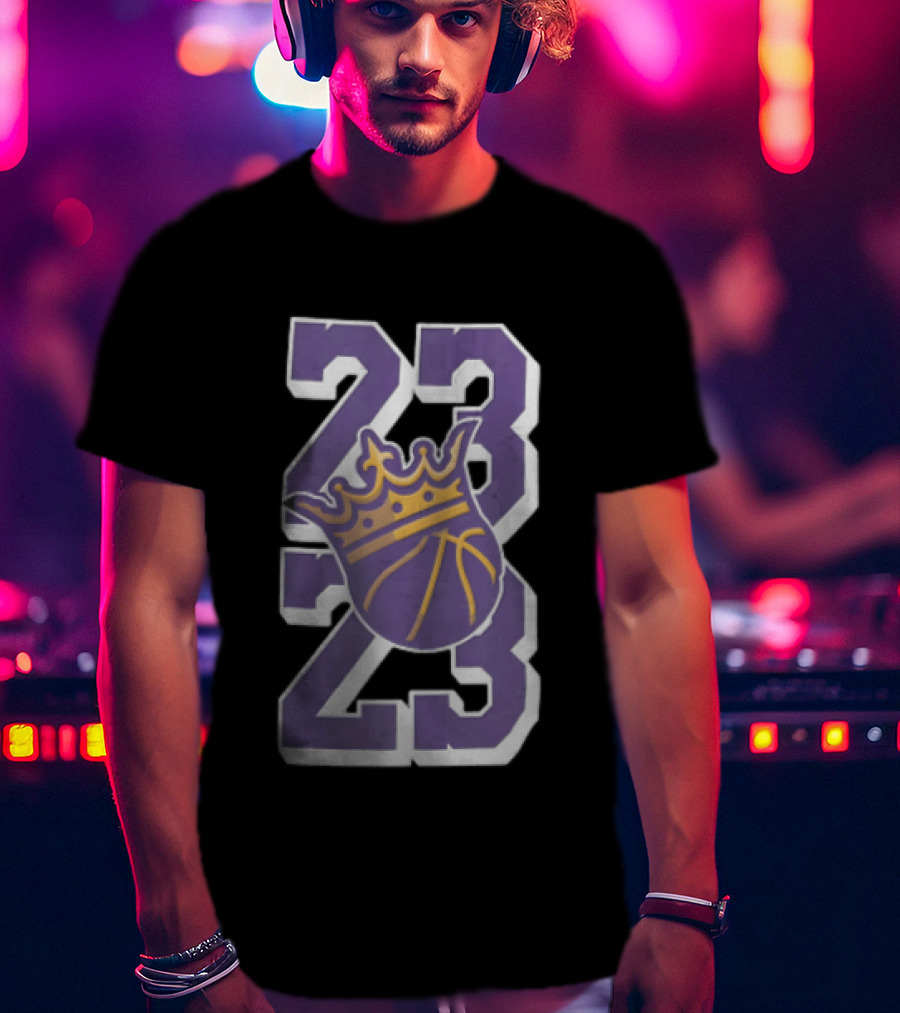 Sacramento Kings NBA 23 Crown Purple Basketball T-Shirt