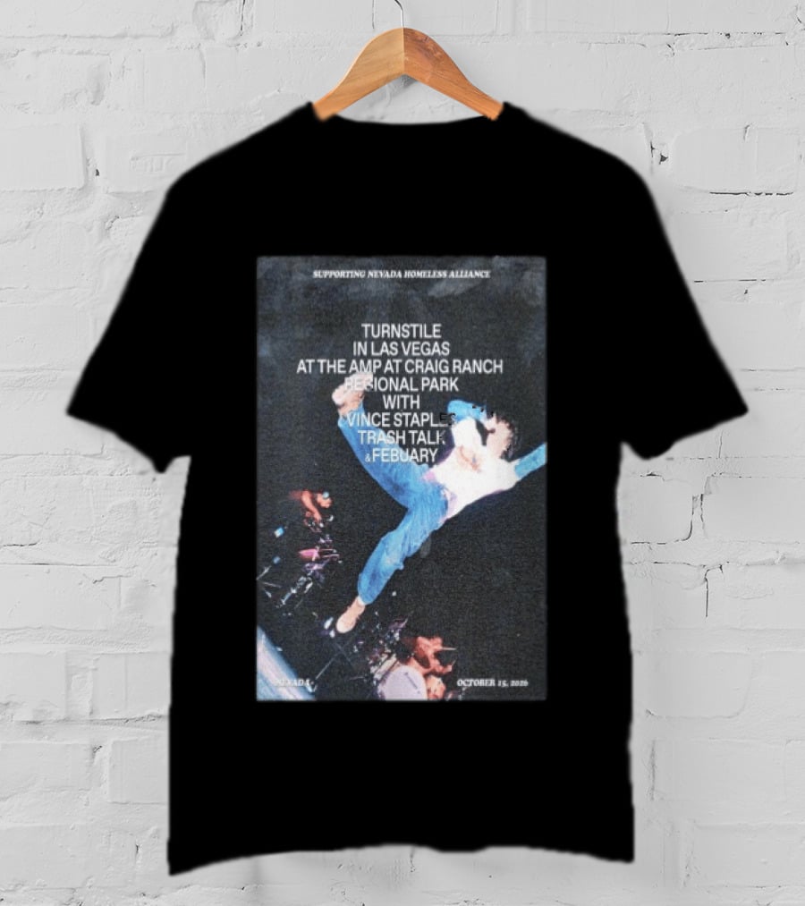 Turnstile Las Vegas October 15 2026 Craig Ranch Regional Park Vince Staples Trash Talk Febuary Concert Event T-Shirt
