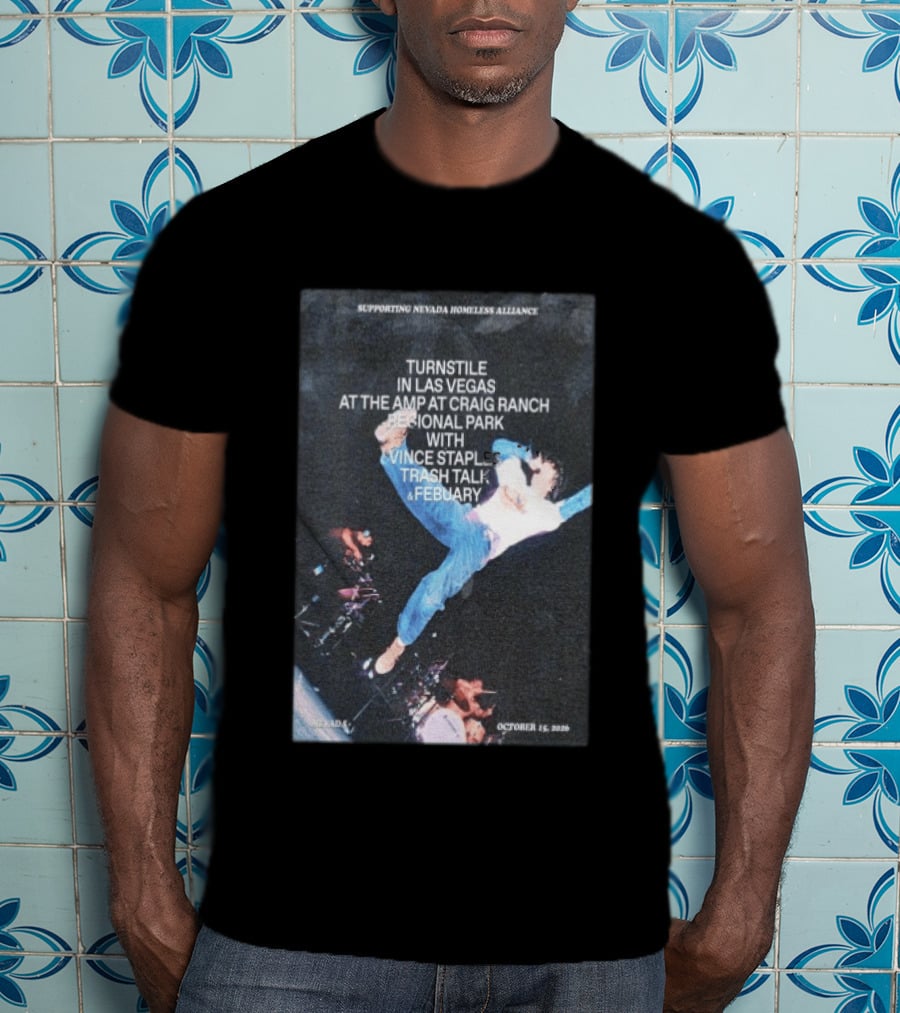 Turnstile Las Vegas October 15 2026 Craig Ranch Regional Park Vince Staples Trash Talk Febuary Concert Event T-Shirt