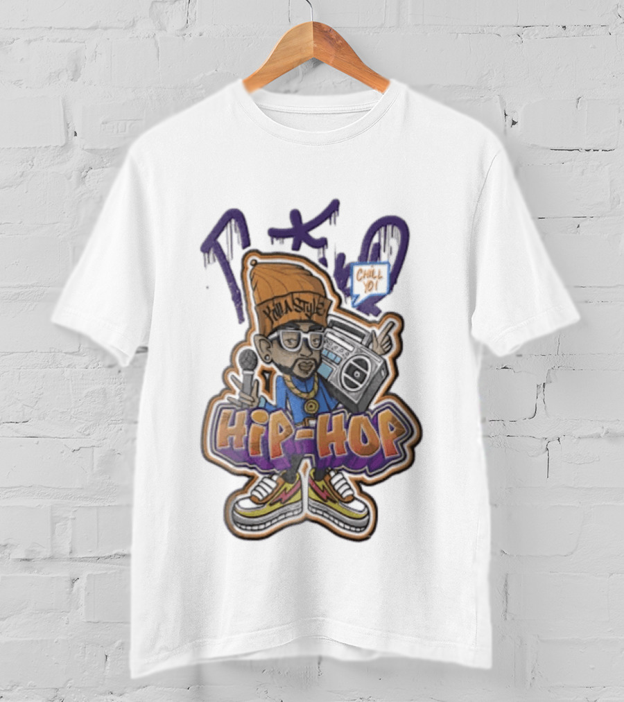 TKO Killa Style Chill Yo Hip Hop Cartoon Boombox Microphone T-Shirt