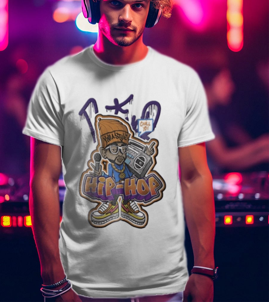 TKO Killa Style Chill Yo Hip Hop Cartoon Boombox Microphone T-Shirt