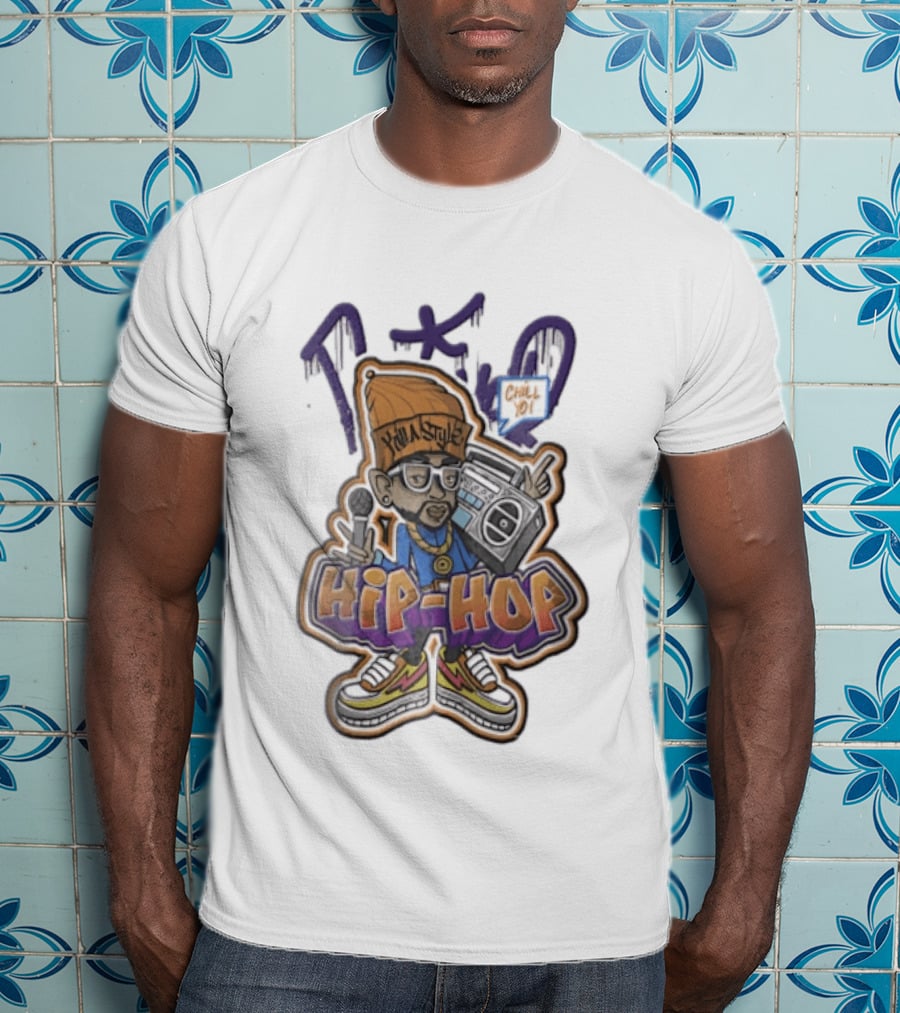 TKO Killa Style Chill Yo Hip Hop Cartoon Boombox Microphone T-Shirt