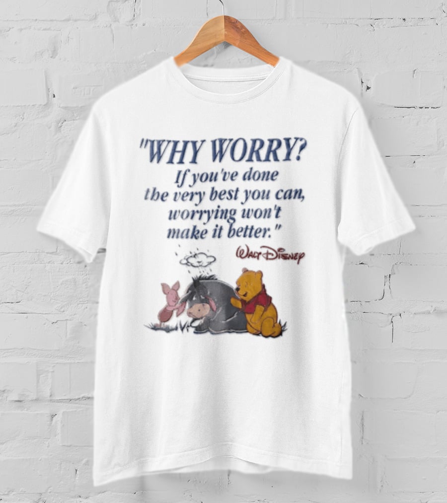 Walt Disney Eeyore Pooh Piglet Why Worry If You've Done The Very Best You Can Worrying Won't Make It Better T-Shirt