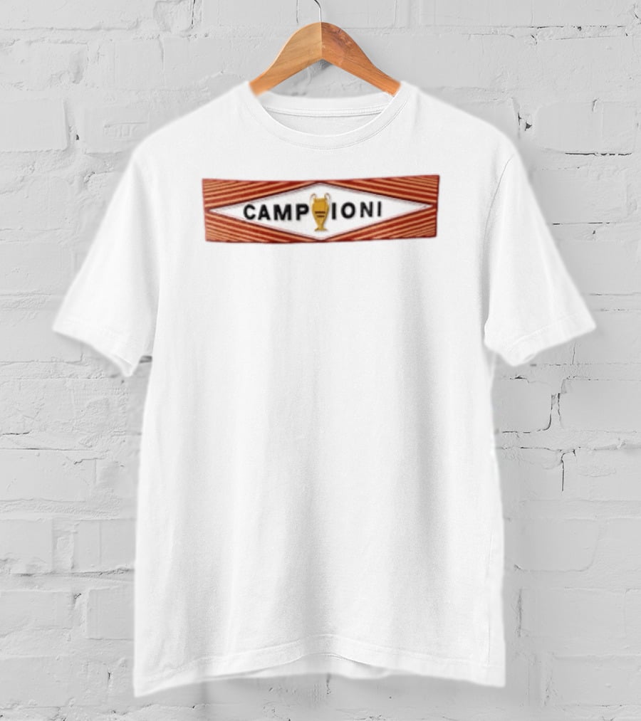 Campioni 1984 European Cup Trophy Banner Roma Martini Diamond T-Shirt