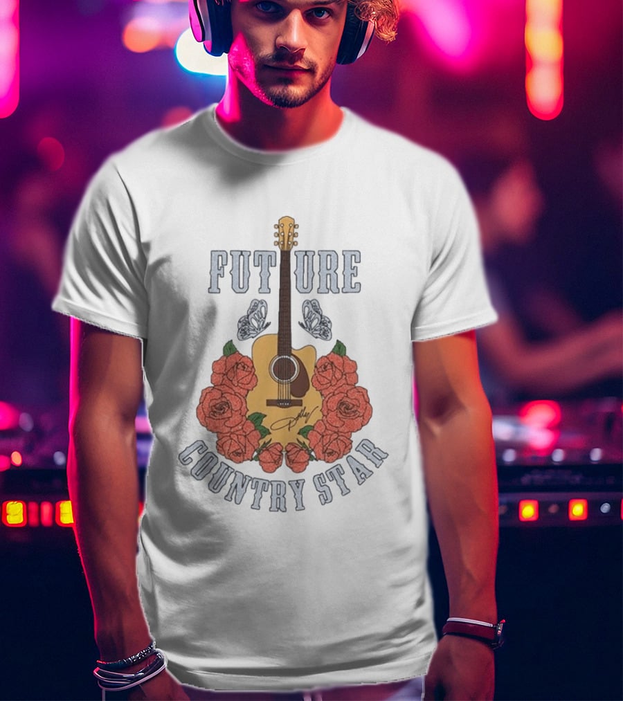 Future Country Star Dolly Parton 2026 Roses Guitar T-Shirt