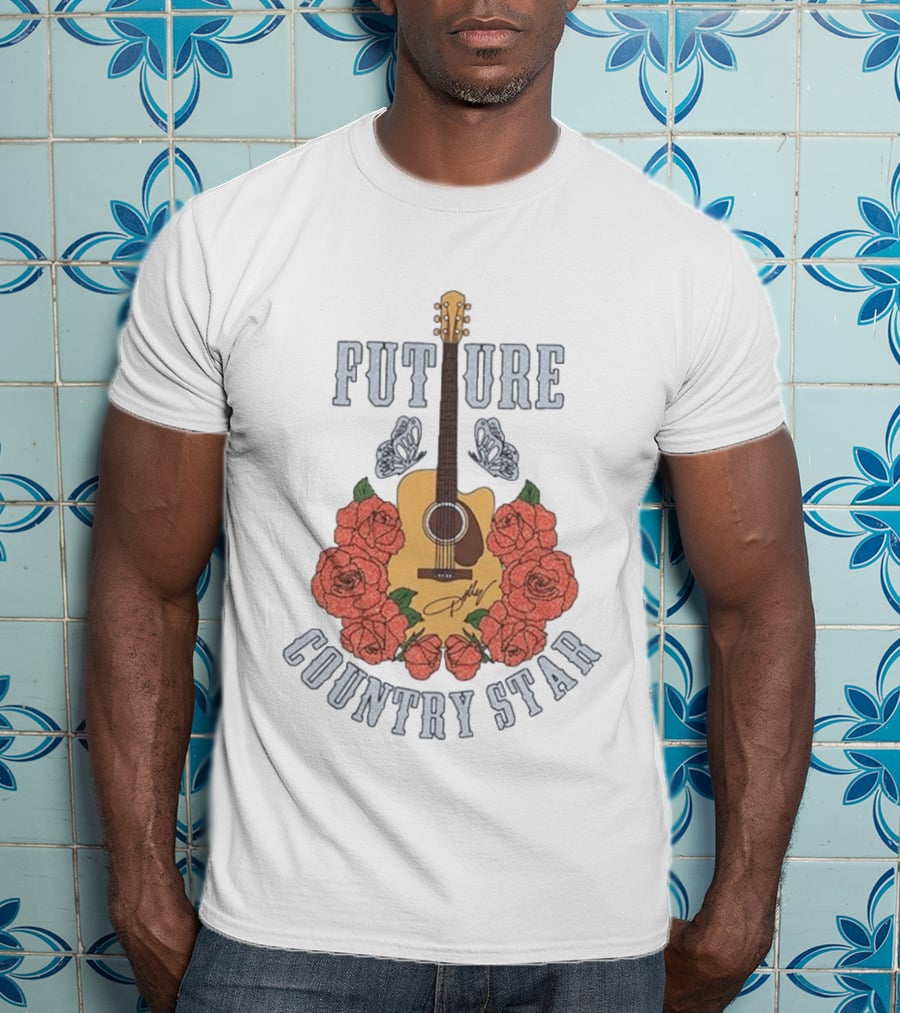 Future Country Star Dolly Parton 2026 Roses Guitar T-Shirt