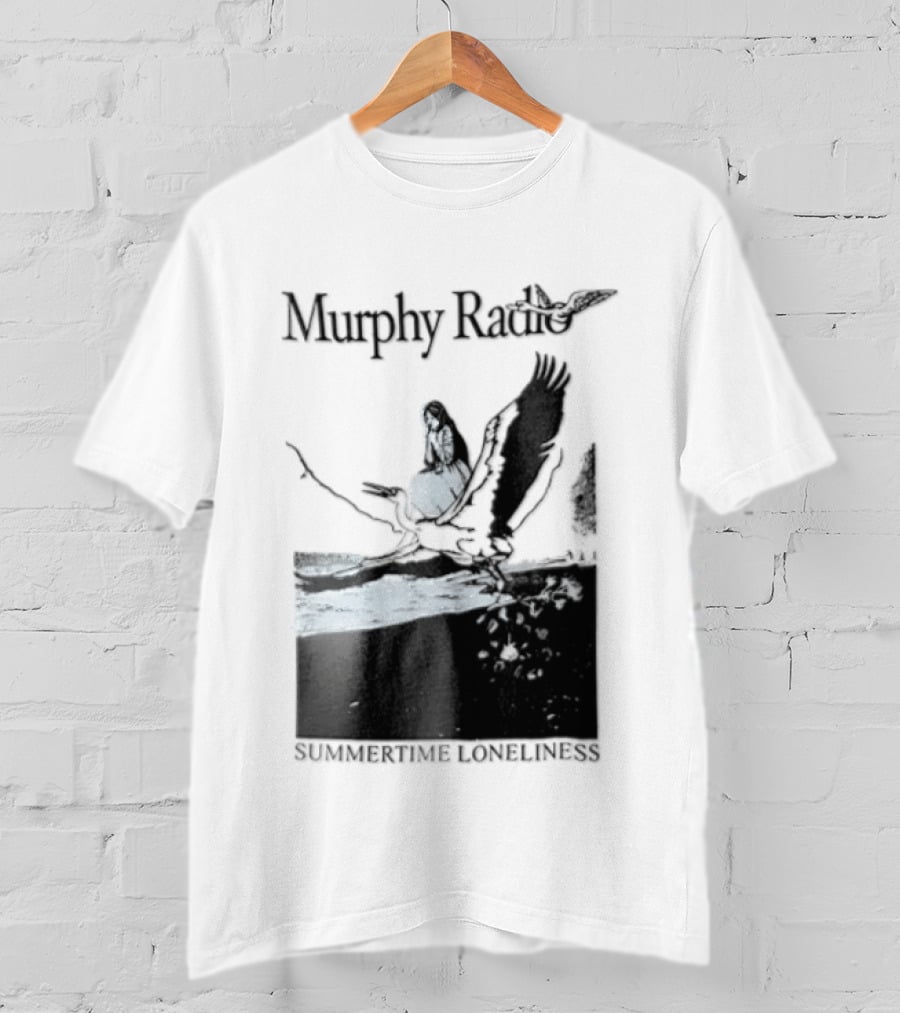Murphy Radio Summertime Loneliness Woman On Flying Crane At Shore Line T-Shirt