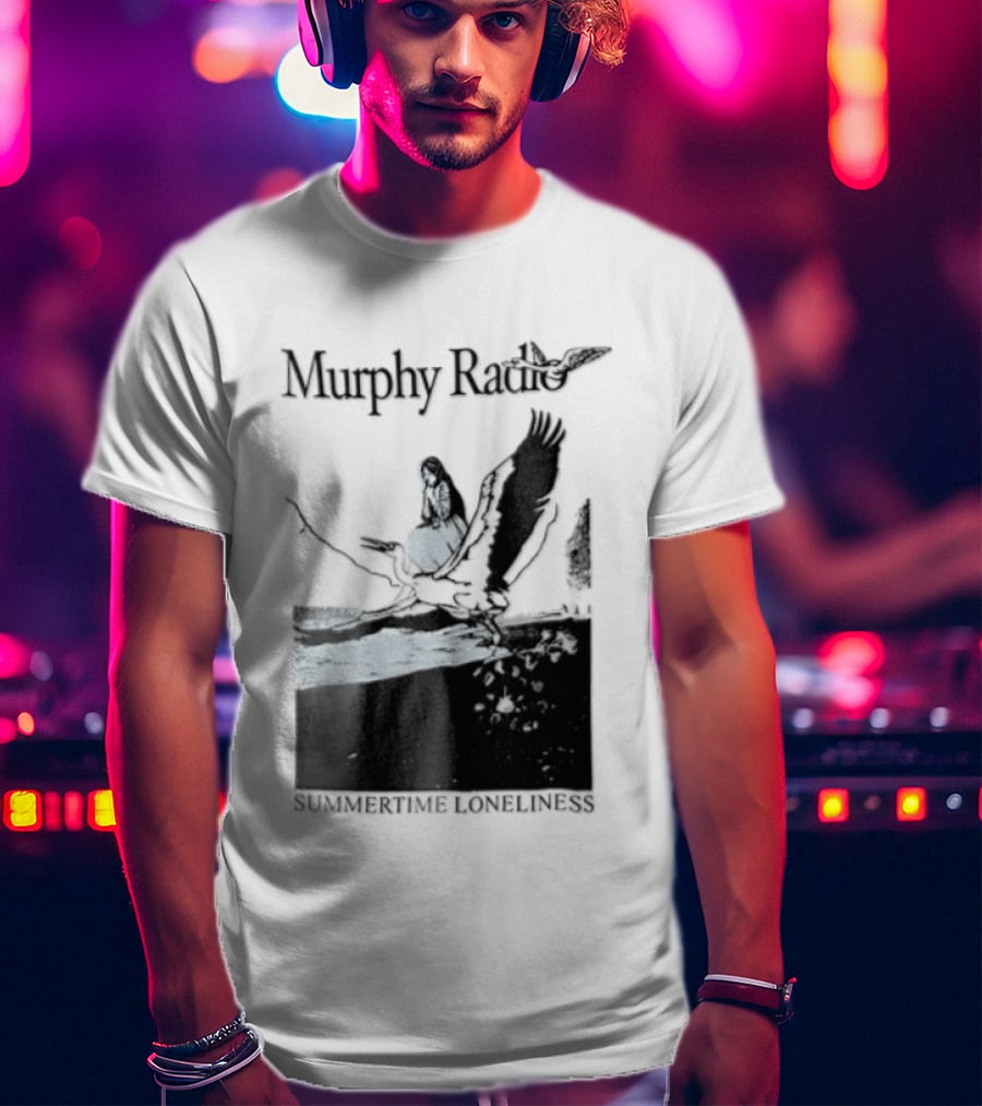 Murphy Radio Summertime Loneliness Woman On Flying Crane At Shore Line T-Shirt