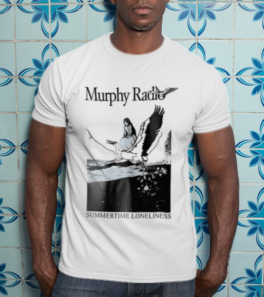 Murphy Radio Summertime Loneliness Woman On Flying Crane At Shore Line T-Shirt