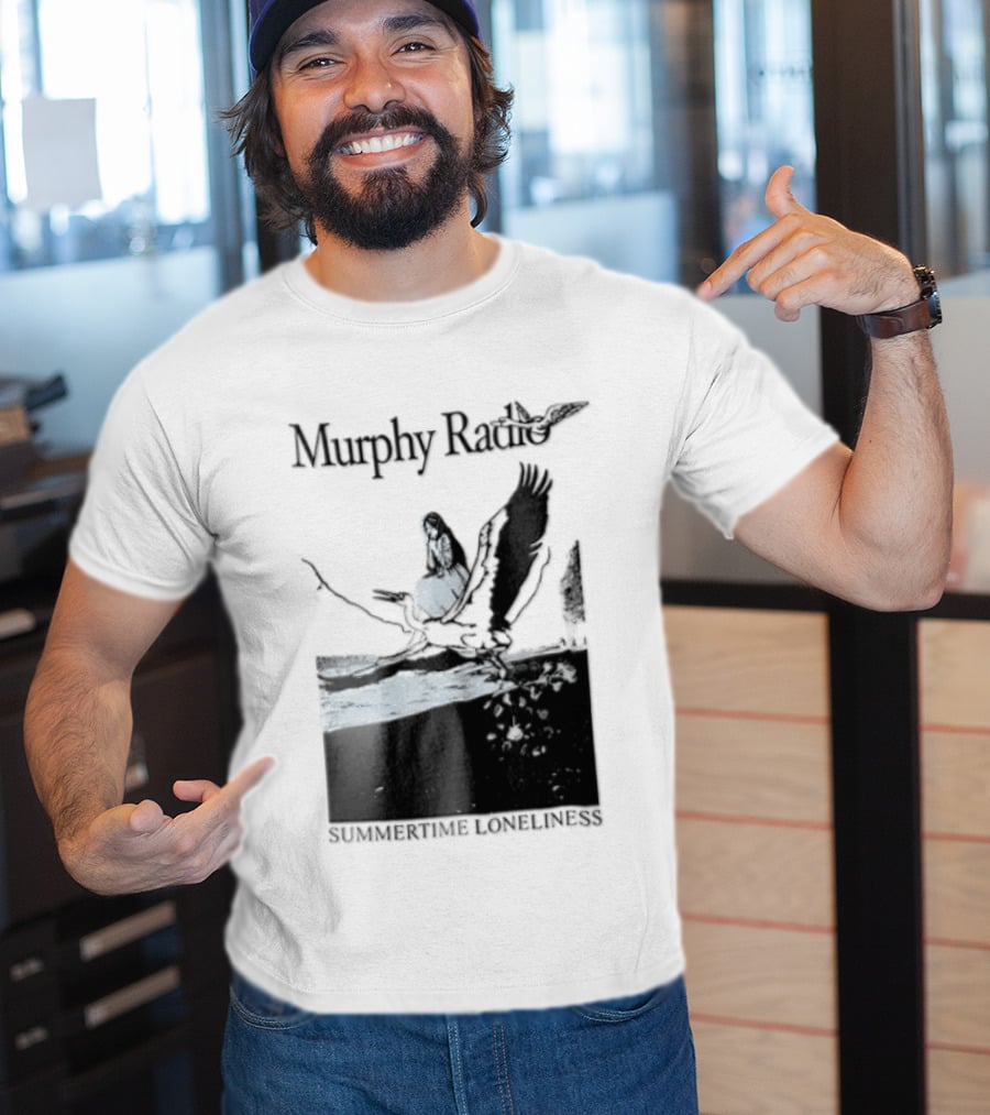 Murphy Radio Summertime Loneliness Woman On Flying Crane At Shore Line T-Shirt