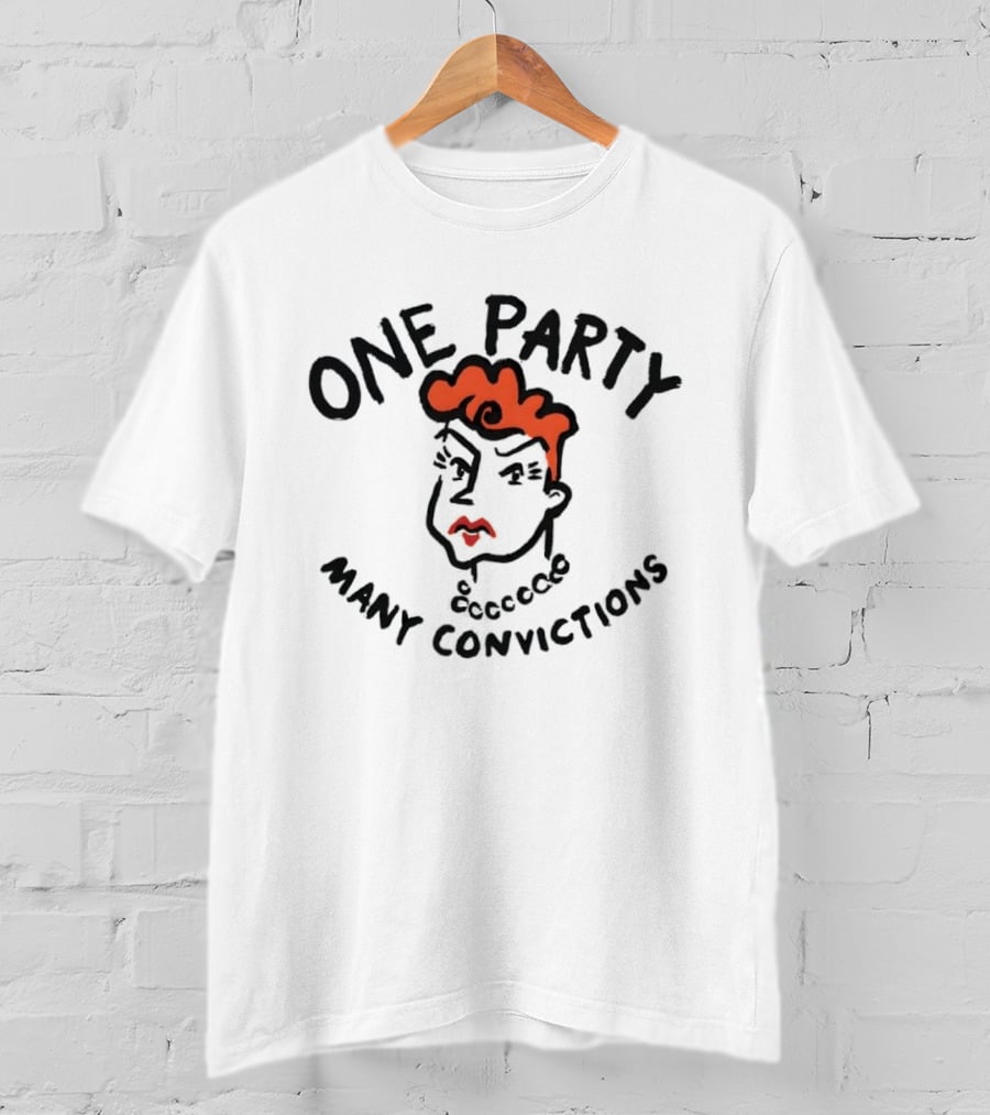 One Party Many Convictions Hillary Clinton Political Caricature T-Shirt