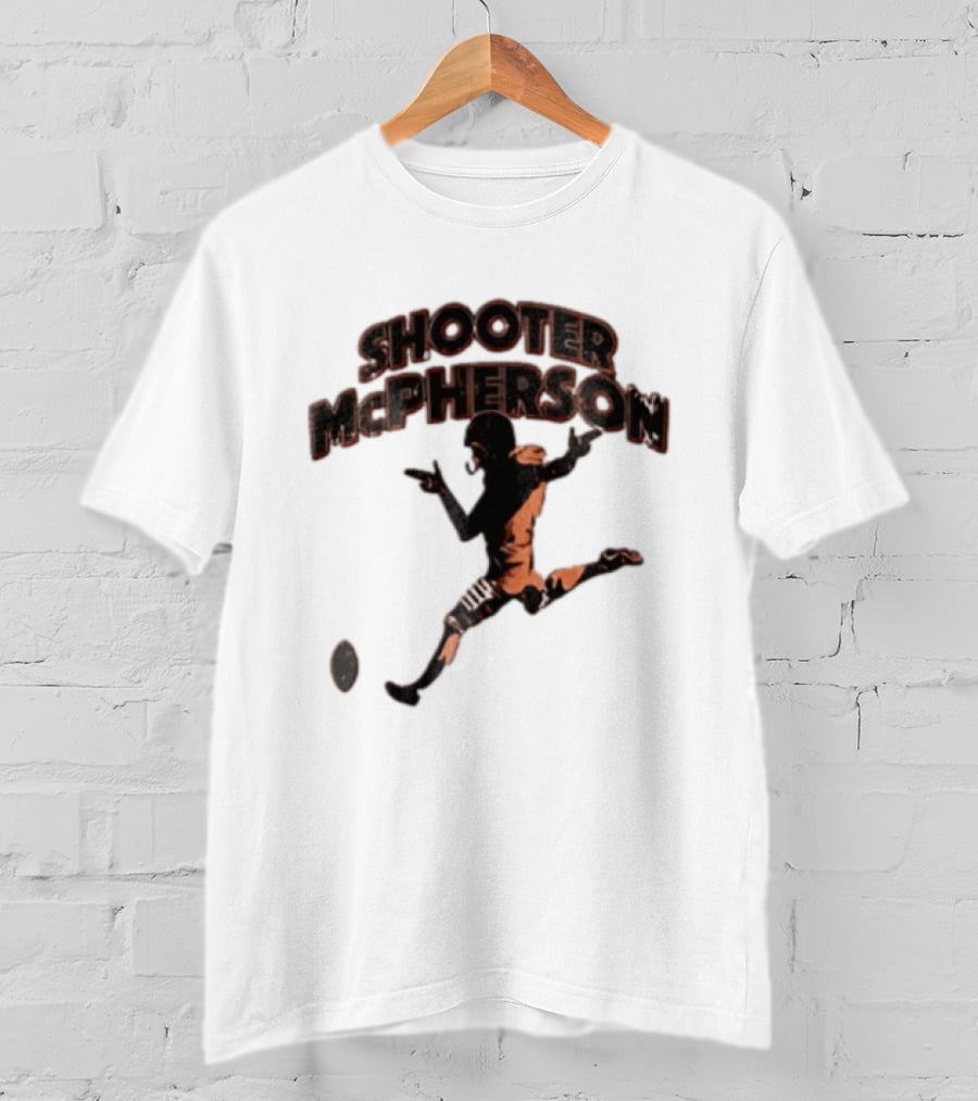 Shooter Mcpherson Football Kicker Finger Guns Distressed Player T-Shirt