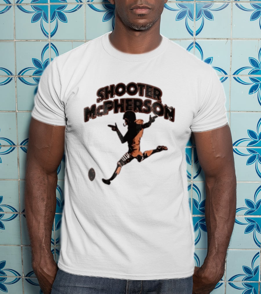 Shooter Mcpherson Football Kicker Finger Guns Distressed Player T-Shirt