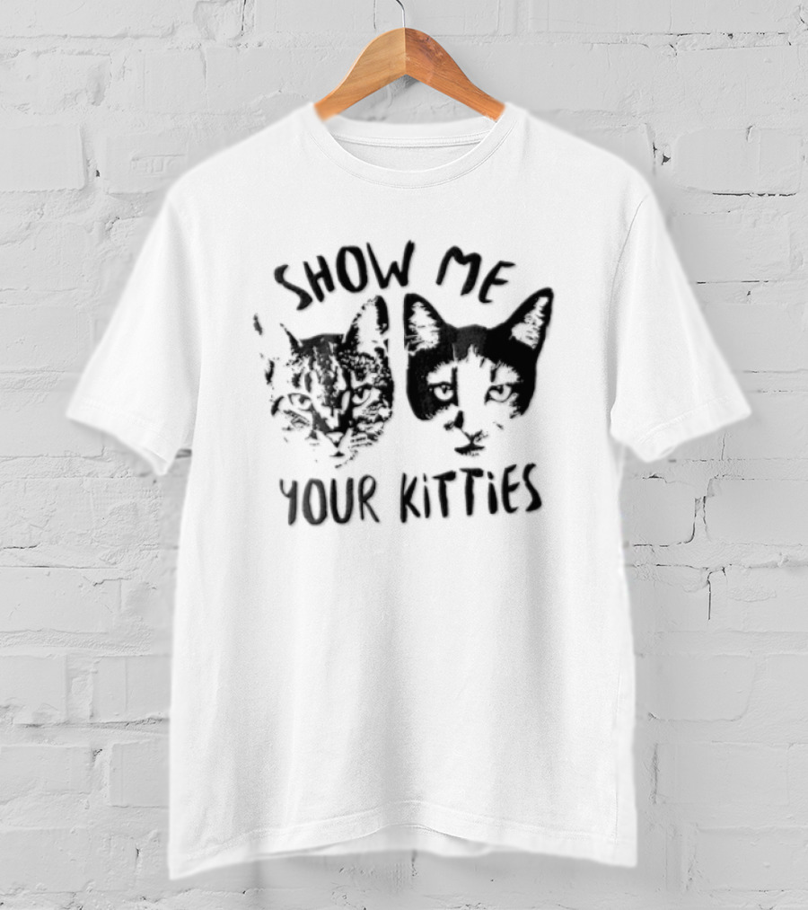 Show Me Your Kitties Tabby Tuxedo Cat Heads T-Shirt