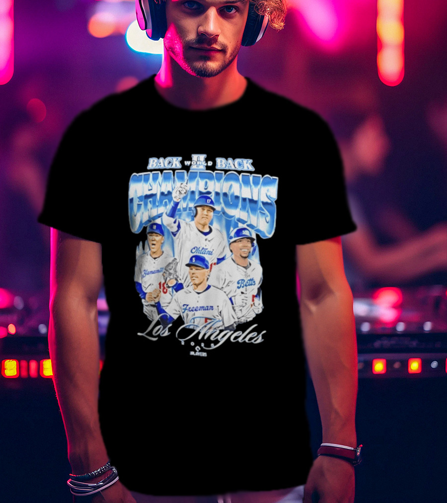 Los Angeles Back To Back Champions Ohtani Freeman Betts 2025 T-Shirt