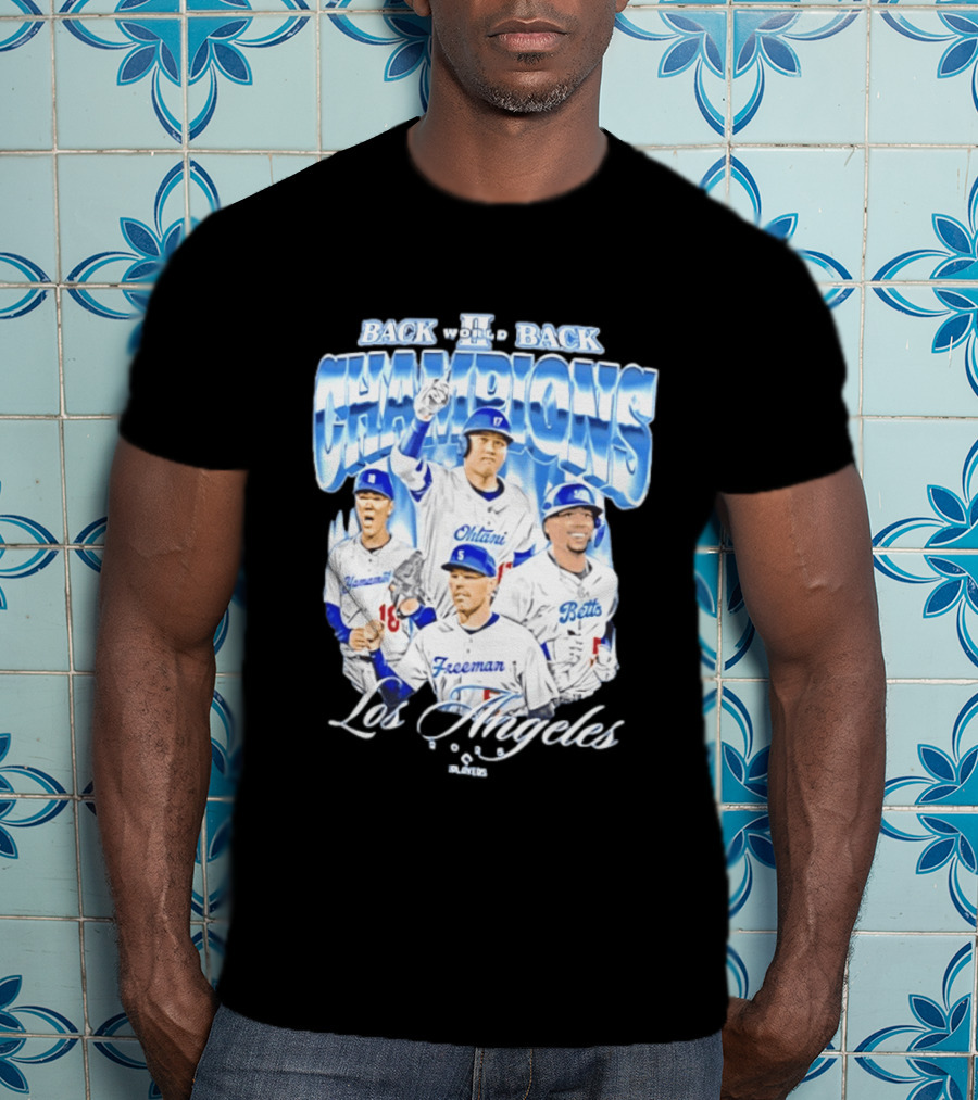 Los Angeles Back To Back Champions Ohtani Freeman Betts 2025 T-Shirt